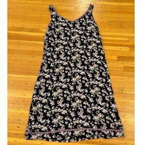Gap Factory Store Vintage black/purple floral sleeveless dress